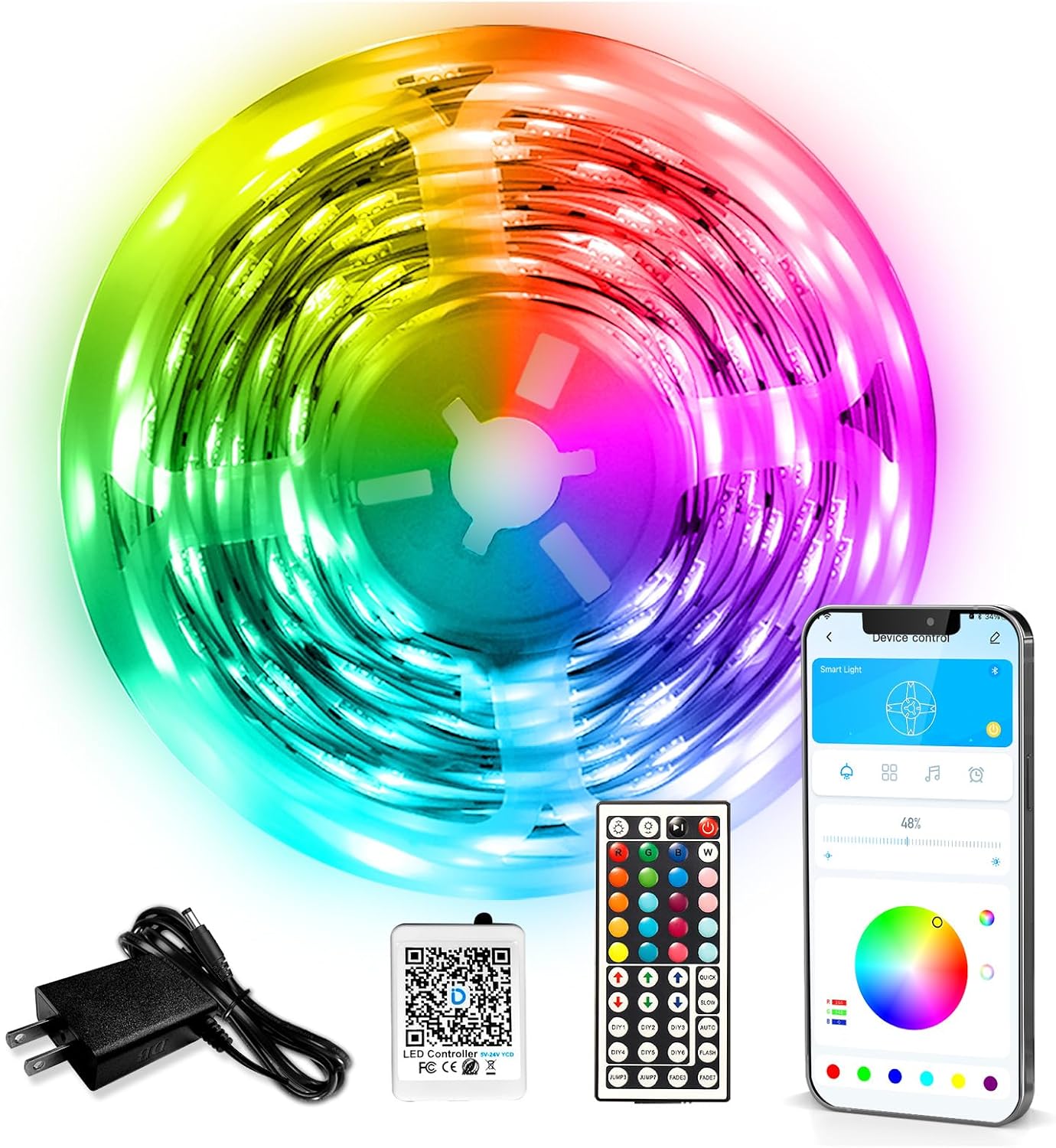 DAYBETTER LED Strip Lights 200ft 2 * 100ft RGB Music Sync