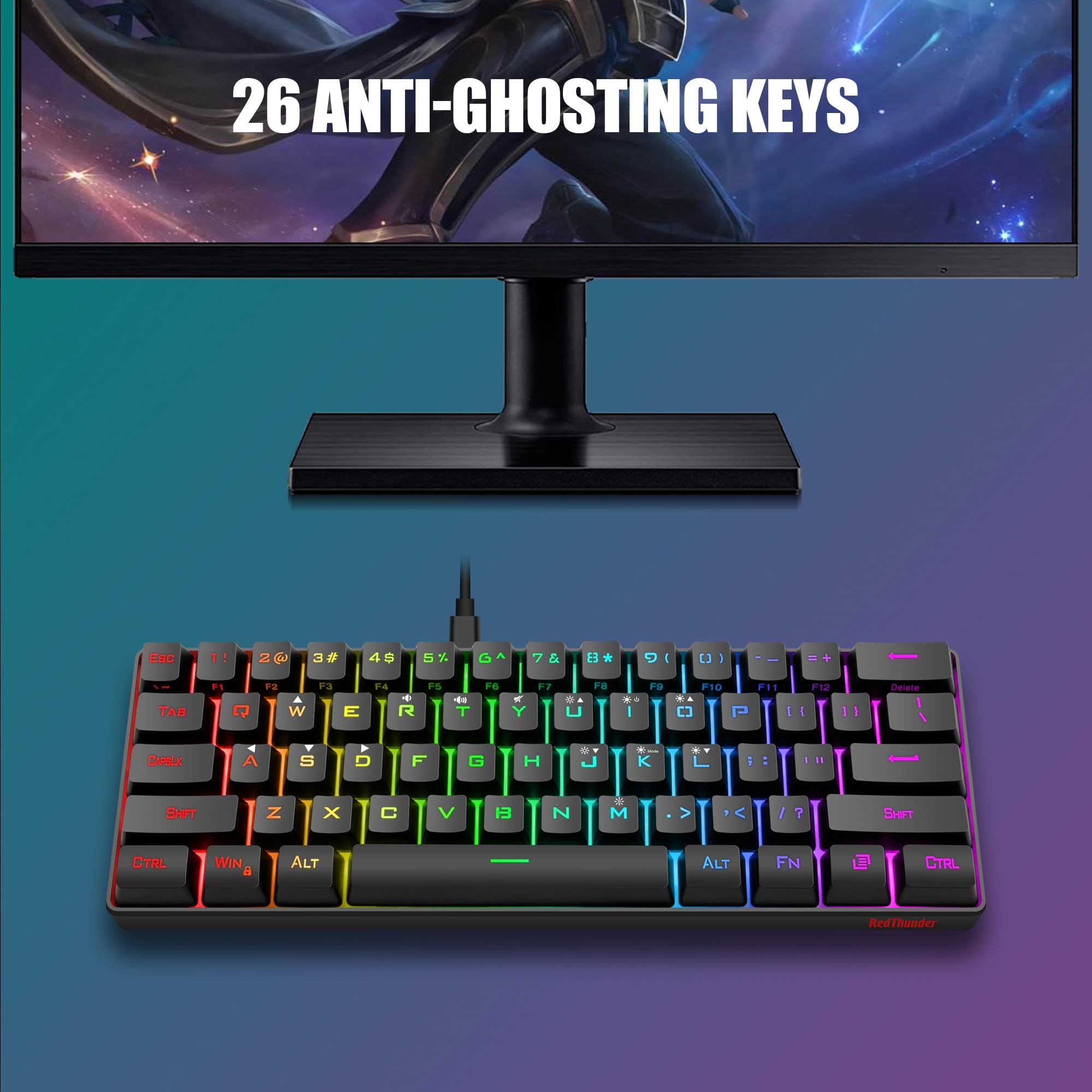 RedThunder 60% Wireless Gaming Keyboard and Mouse