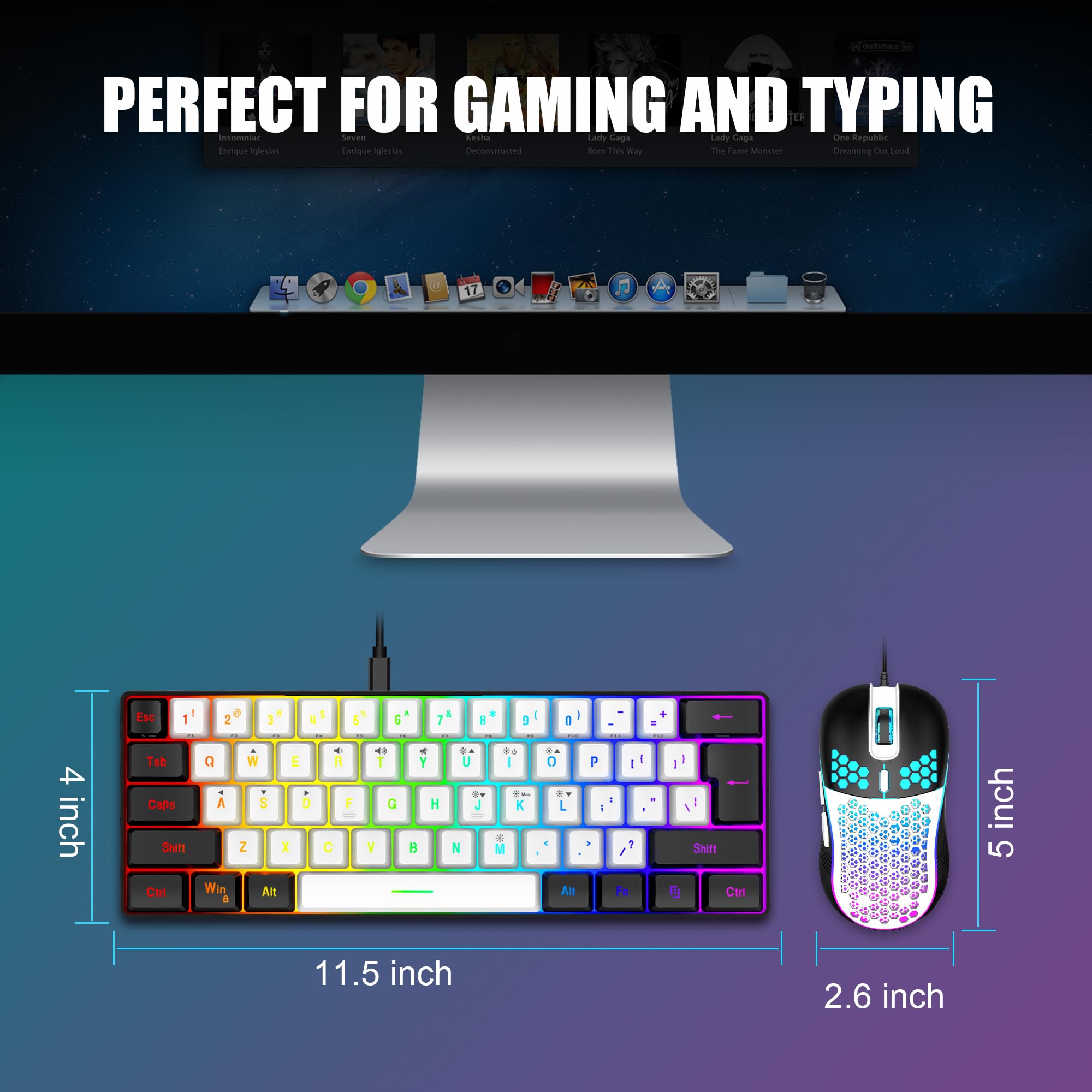 RedThunder 60% Wireless Gaming Keyboard and Mouse