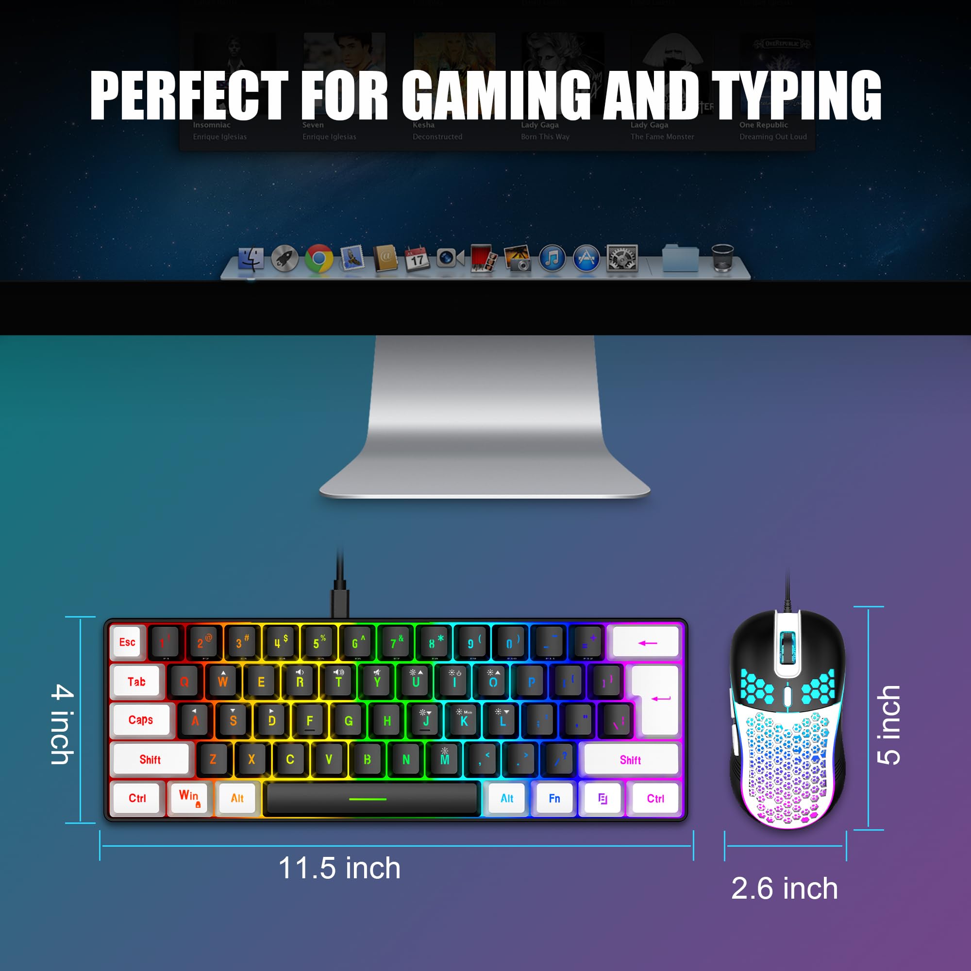 RedThunder 60% Wireless Gaming Keyboard and Mouse