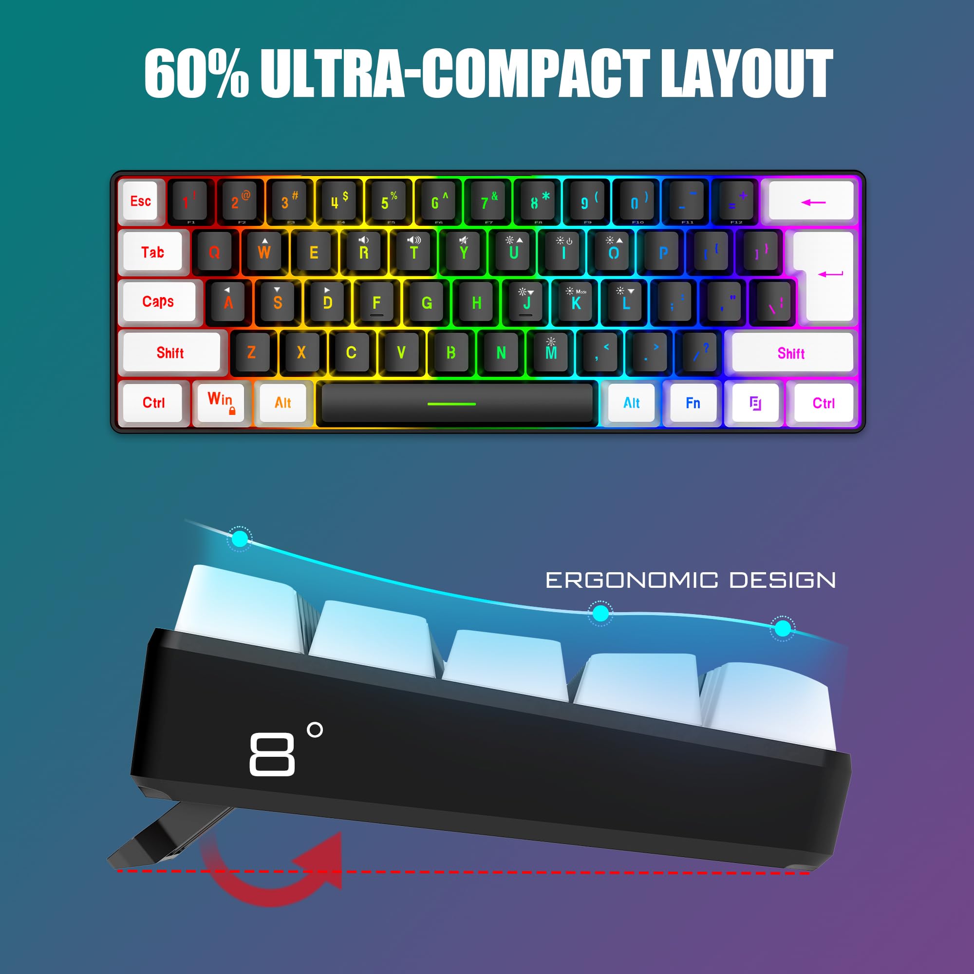 RedThunder 60% Wireless Gaming Keyboard and Mouse