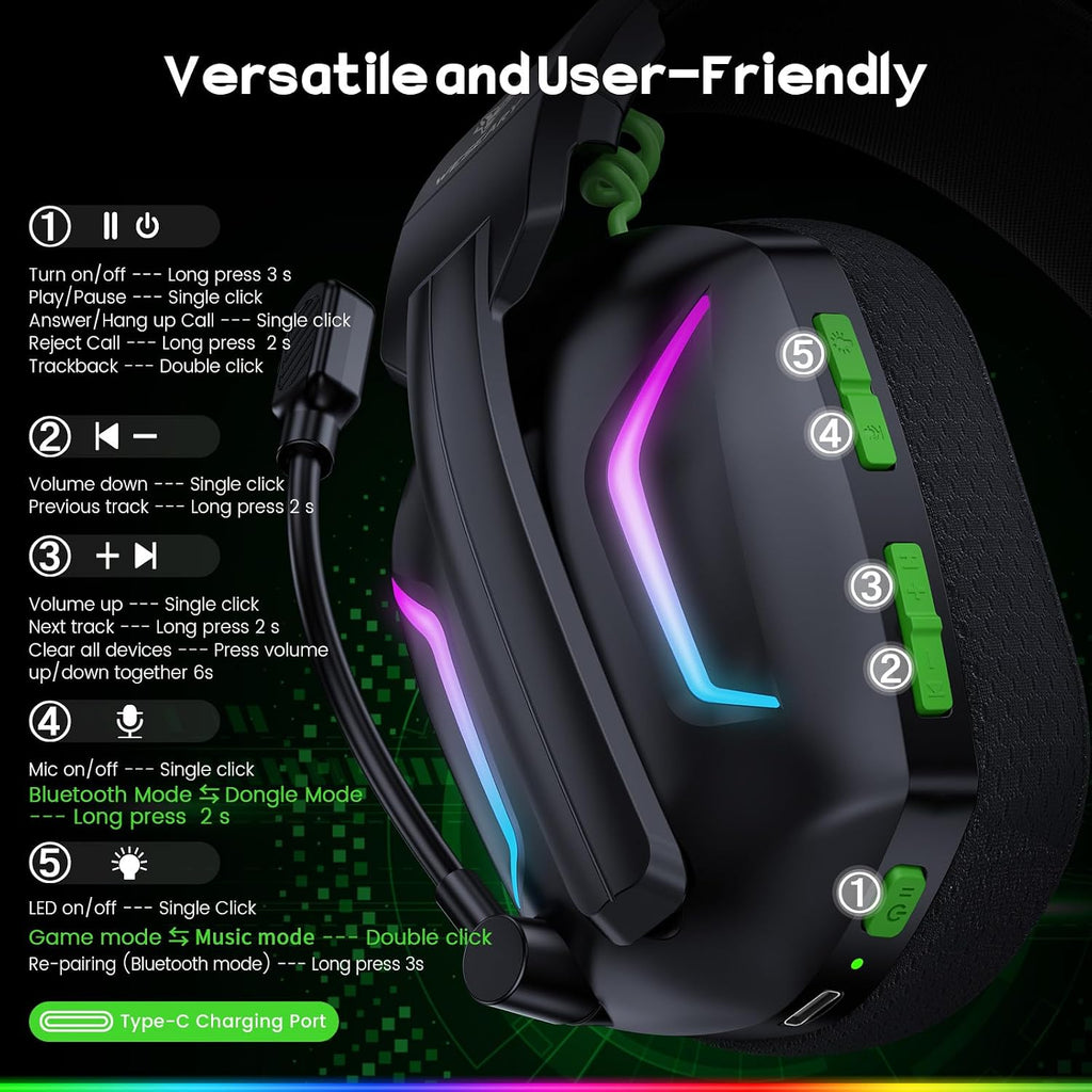 WESEARY Aurora Wireless Gaming Headset