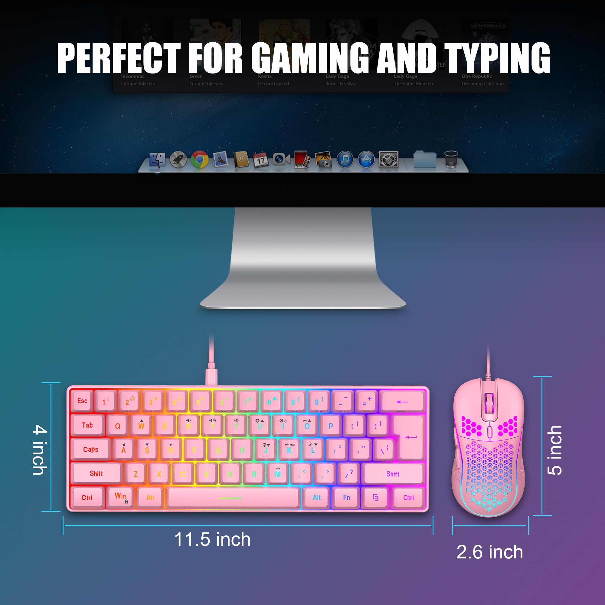 RedThunder 60% Wireless Gaming Keyboard and Mouse
