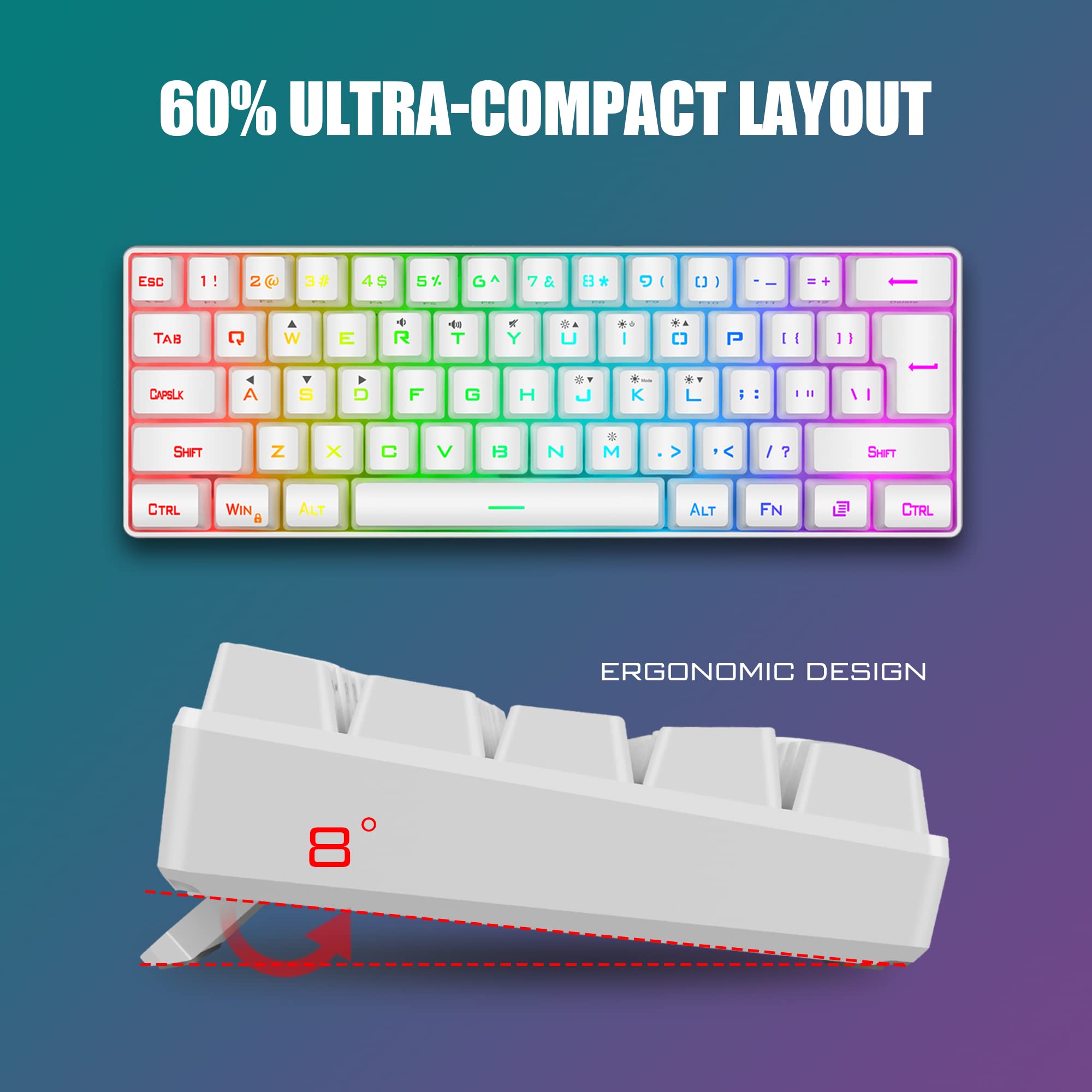 RedThunder 60% Wireless Gaming Keyboard and Mouse