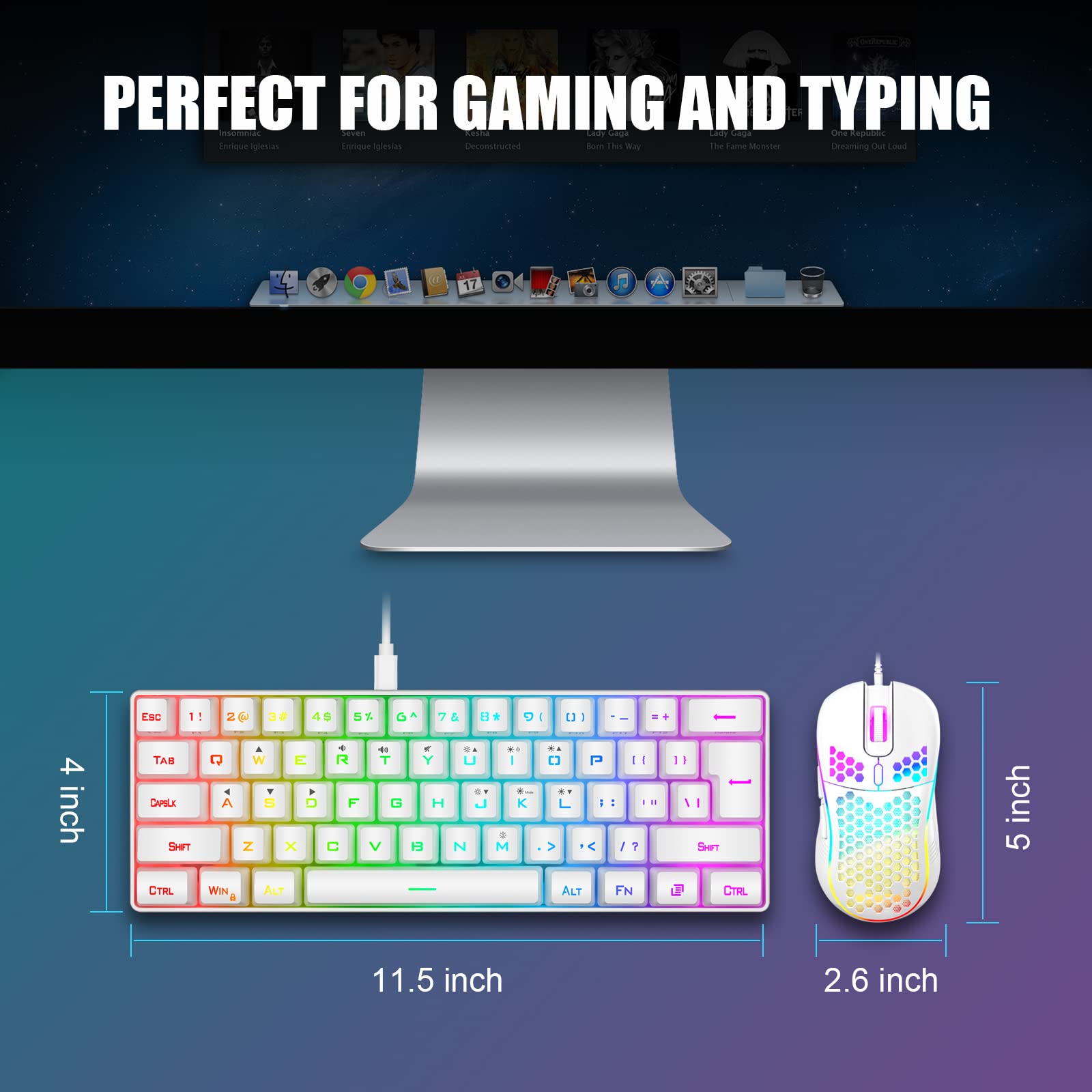 RedThunder 60% Wireless Gaming Keyboard and Mouse