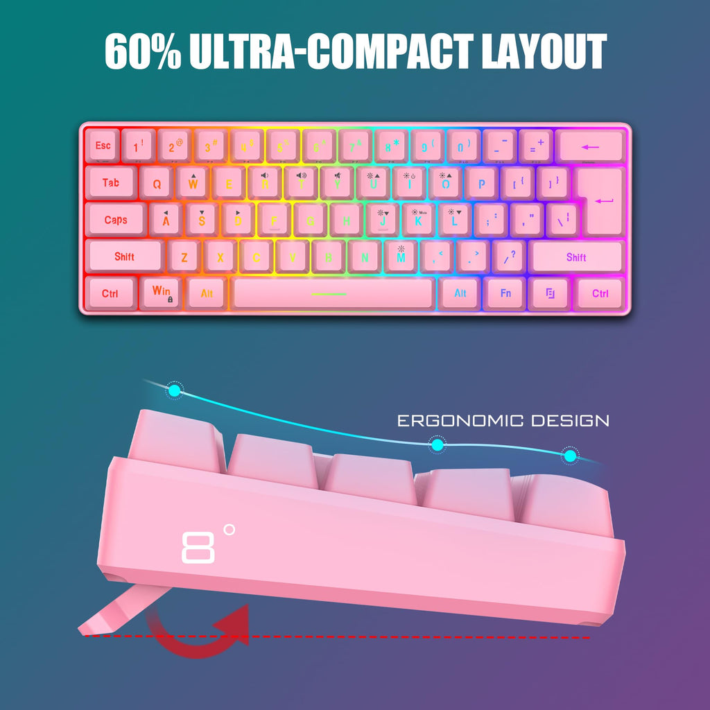 RedThunder 60% Wireless Gaming Keyboard and Mouse