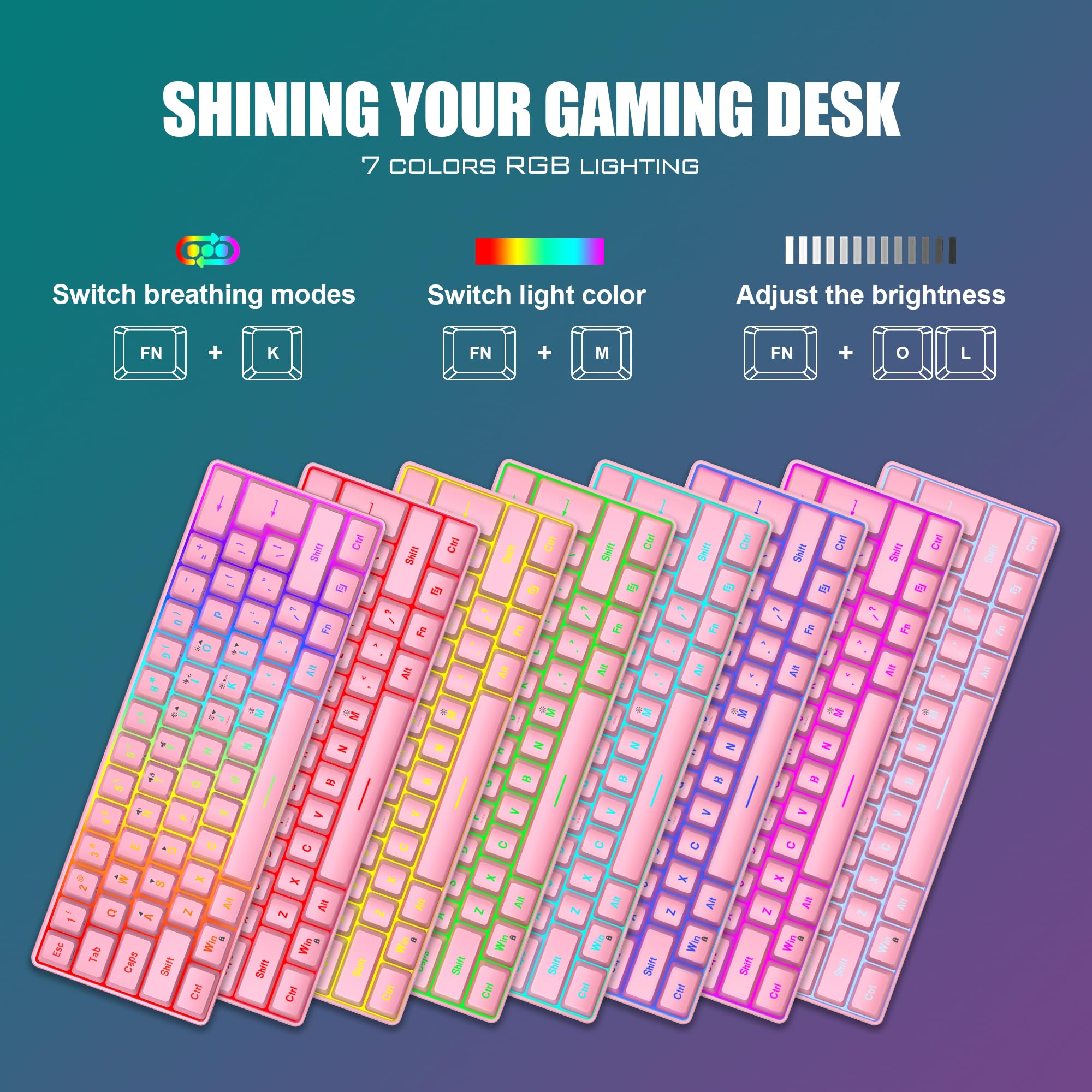 RedThunder 60% Wireless Gaming Keyboard and Mouse