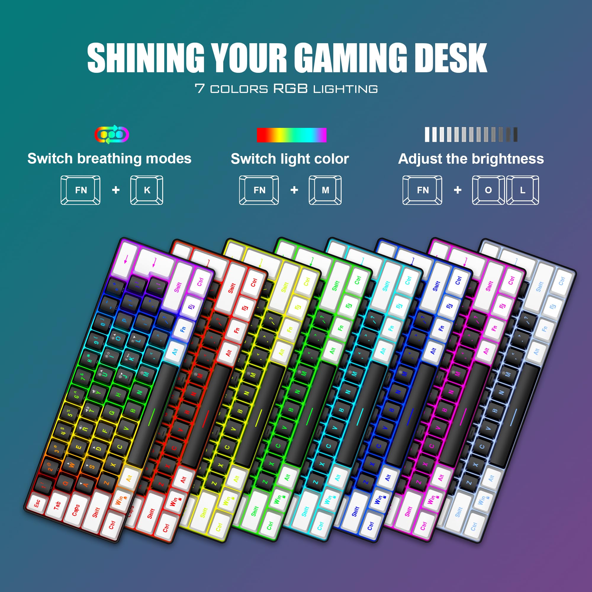 RedThunder 60% Wireless Gaming Keyboard and Mouse