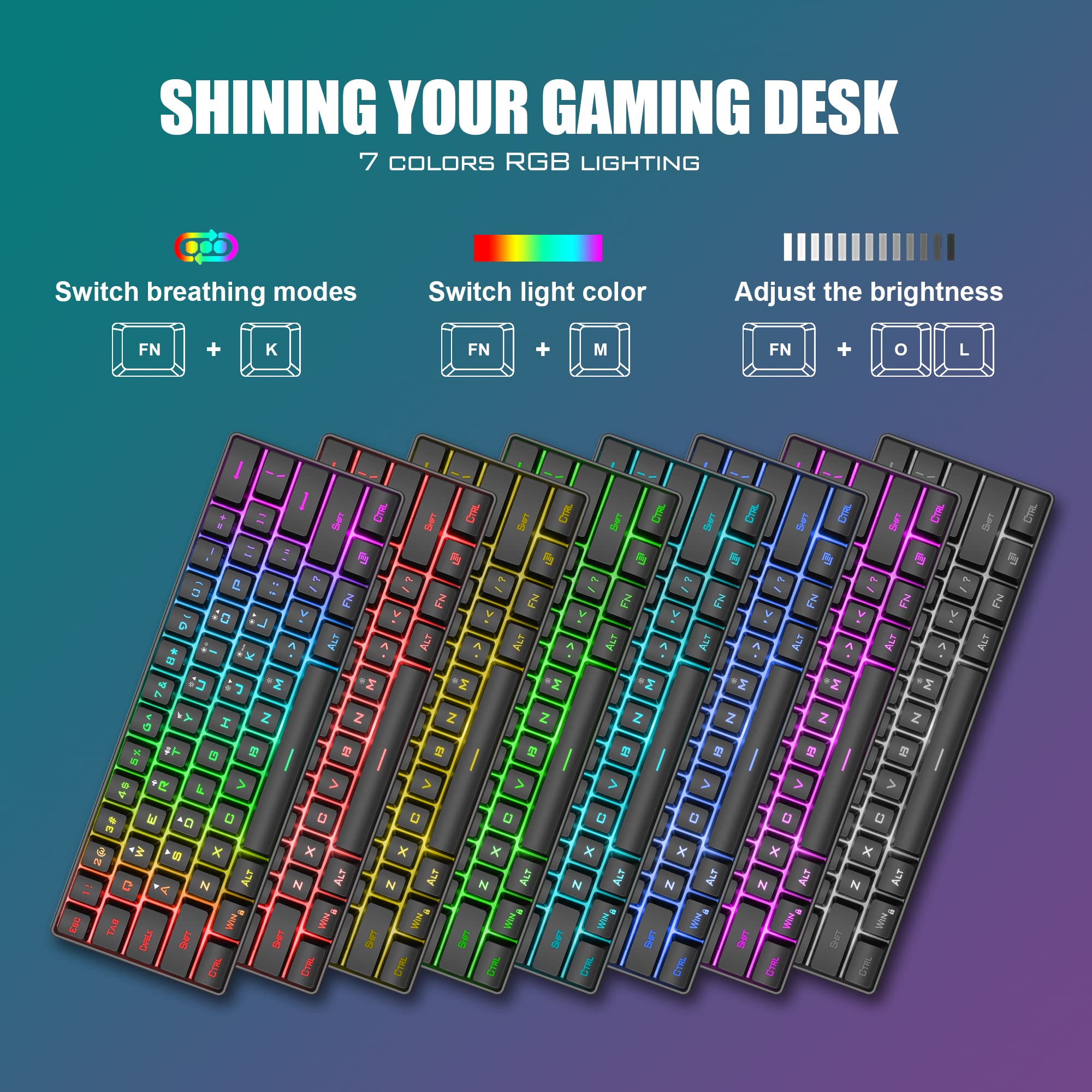 RedThunder 60% Wireless Gaming Keyboard and Mouse