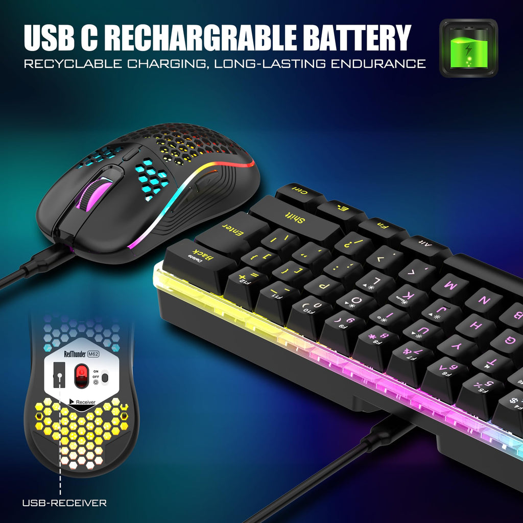 RedThunder 60% Wireless Gaming Keyboard and Mouse