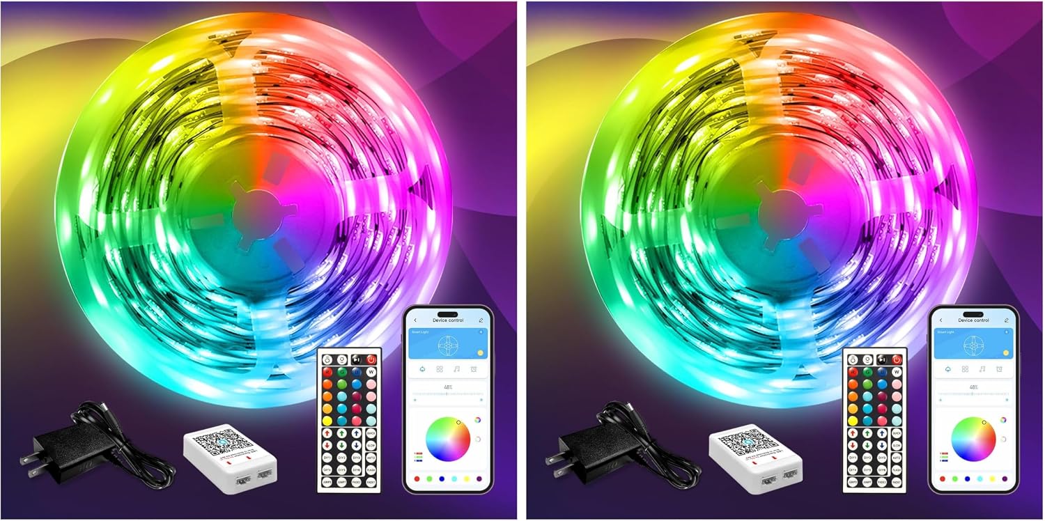 DAYBETTER LED Strip Lights 200ft 2 * 100ft RGB Music Sync